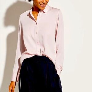 Vince Top Blouse soft pink slim style with room and loose cut blouse sexy NWT